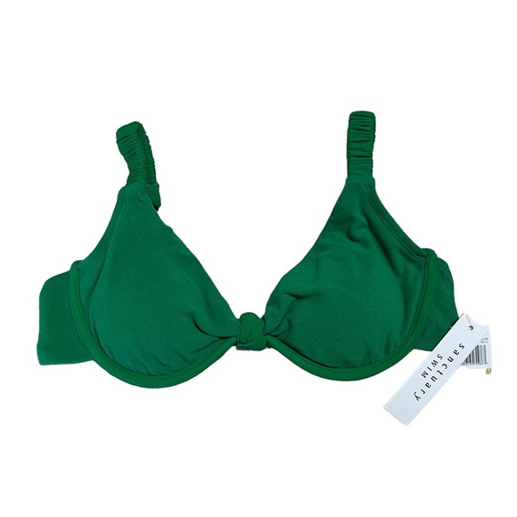 Sanctuary swim sandbar solids green bikini NWT size medium underwire - Picture 6 of 13